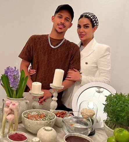 Mehdi Ghayedi with his fiance Setareh Masoumi.